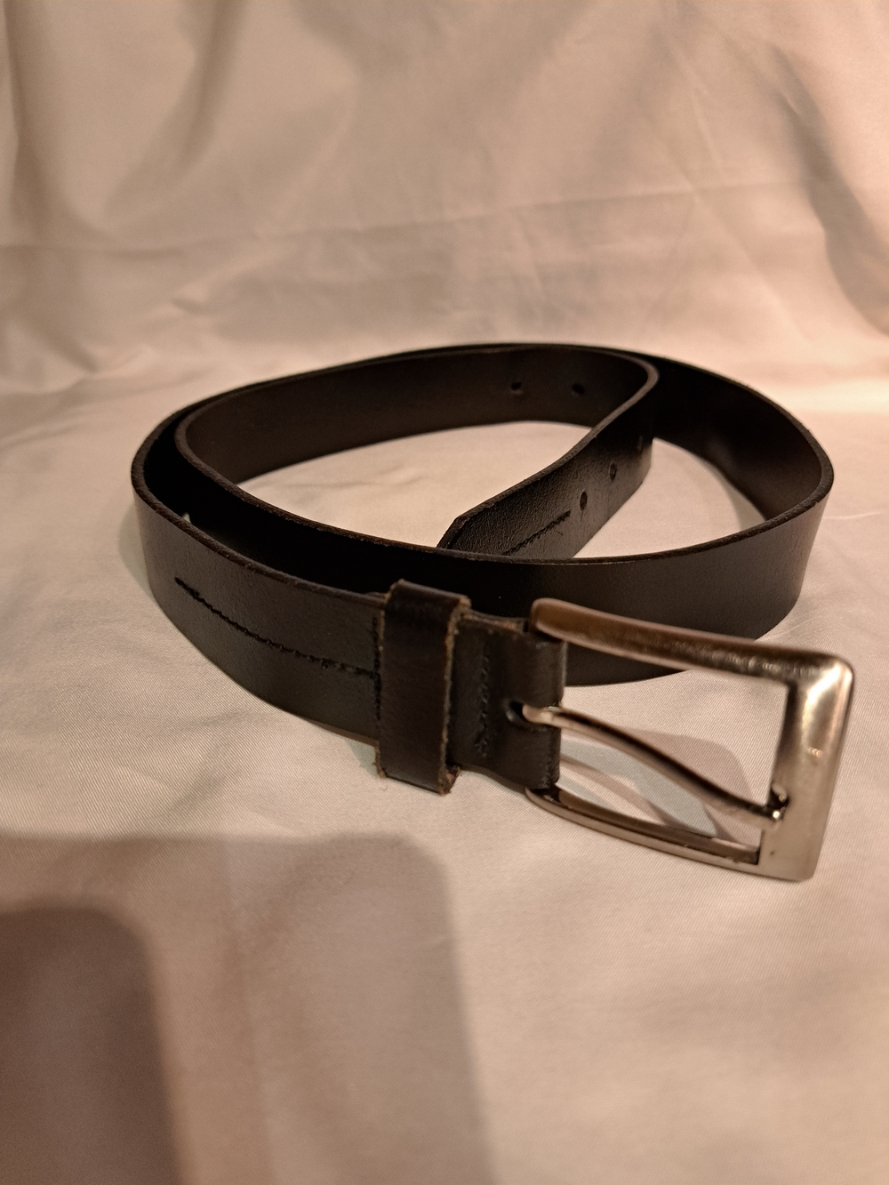Classic Black Leather Men's Belt